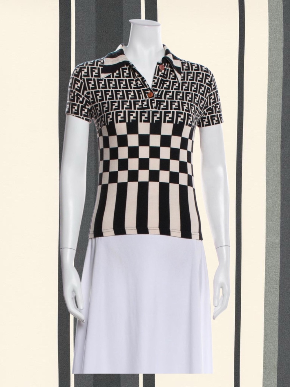 Fendi Logo Stretch Short Sleeve Top